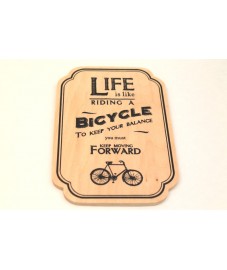 East of India 'Riding A Bicycle' Wooden Plaque
